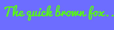 Image with Font Color 55FF05 and Background Color 6D6DFF